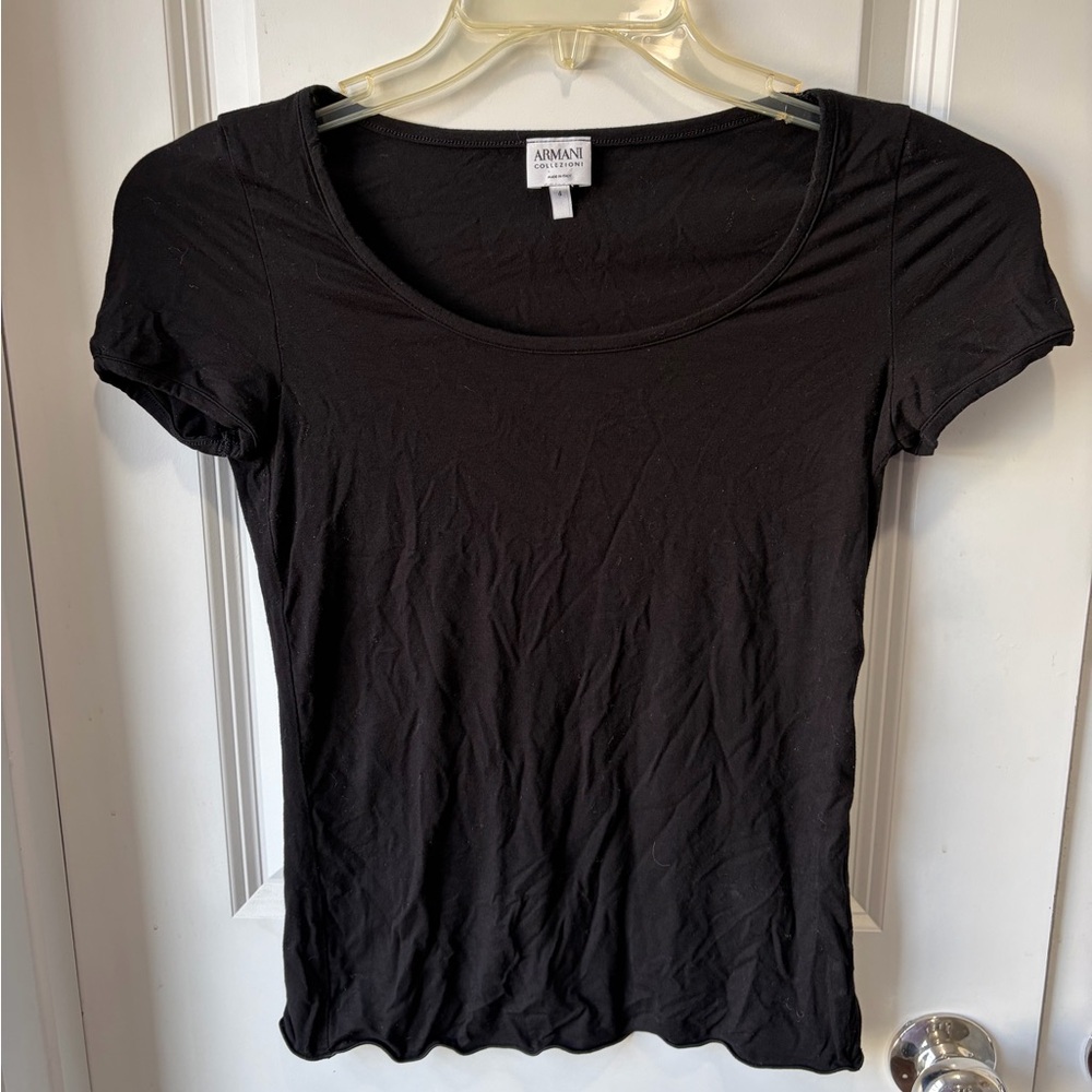 Armani Collezioni Women's Black Short Sleeve Tee